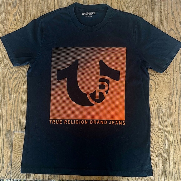 True Religion Other - True Religion Brand Jeans Black Orange Horseshoe Logo Graphic T-Shirt Medium